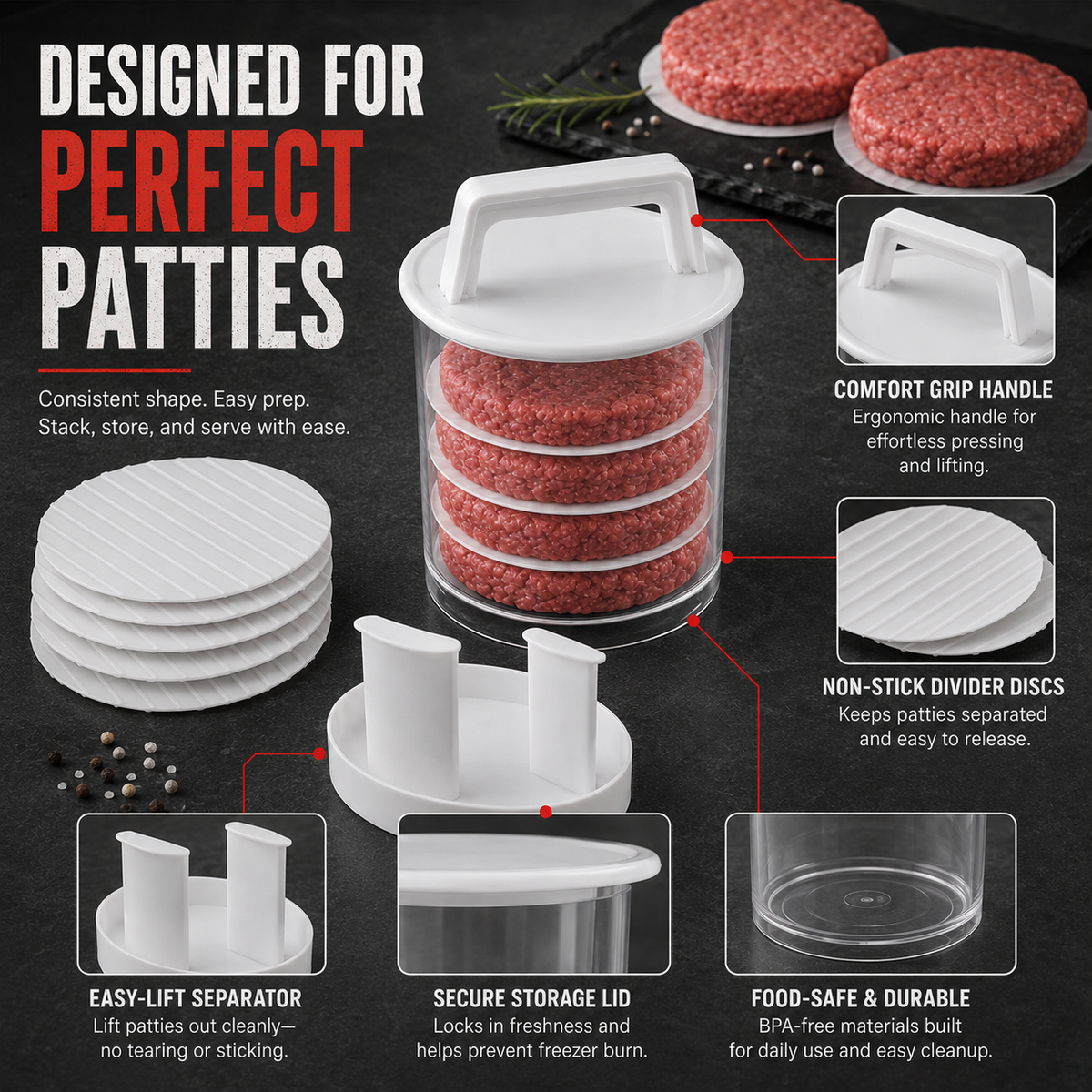 🍔 Burger Patty Maker for Easy Homemade Burgers