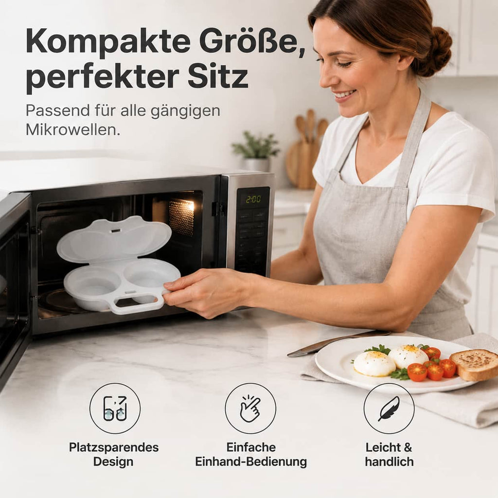 Frühstück leichter machen – Mikrowellen-Eierkocher für 2 Eier in 1 Minute